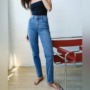 Abercrombie & Fitch Light Blue Women's Straight Leg Jeans High rise